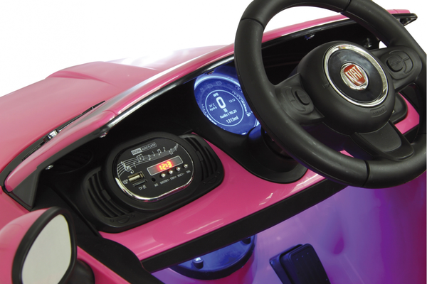 Coche Electrico Infantil Fiat 500 Fucsia 12v